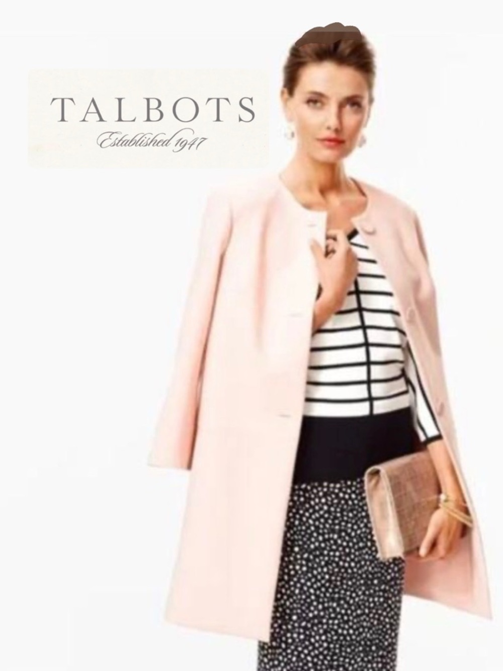 Talbots Women's Pale Pink Spring Coat